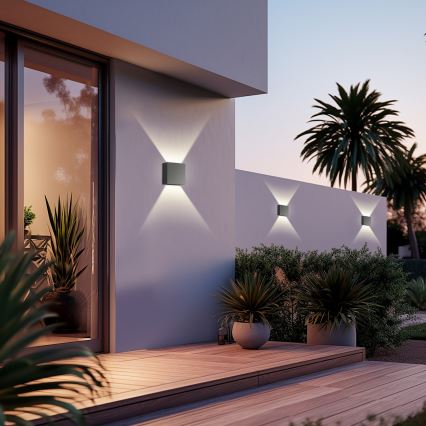 Brilagi - Επιτοίχιο εξωτερικό φωτιστικό LED DOUBLERAY LED/4W/230V ανθρακί IP65