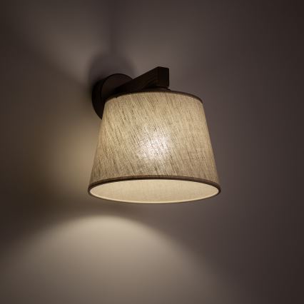 Brilagi - Επιτοίχιο φωτιστικό LATTE 1xE27/60W/230V πεύκο/μπεζ