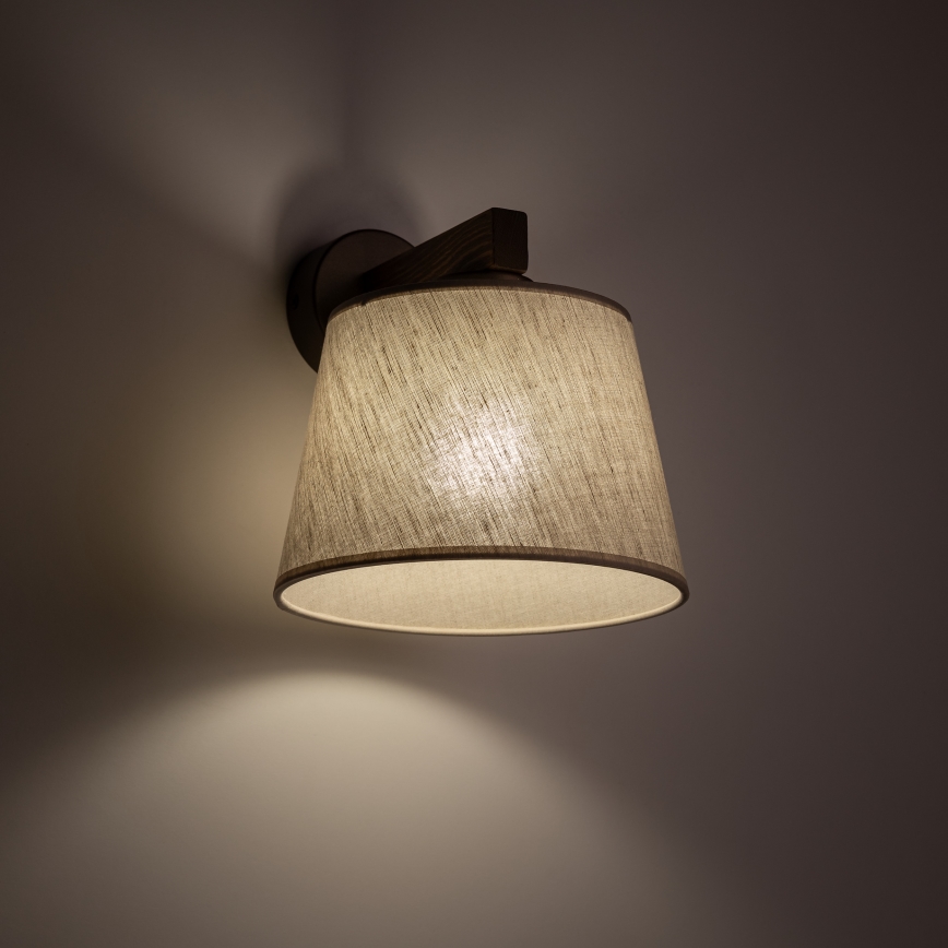 Brilagi - Επιτοίχιο φωτιστικό LATTE 1xE27/60W/230V πεύκο/μπεζ
