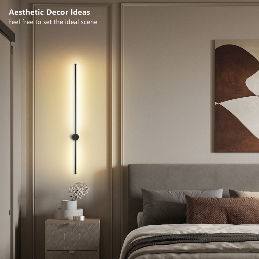 Brilagi - Εξωτερικό επιτοίχιο φωτιστικό LED AURA LED/20W/230V 4000K IP54 97 cm μαύρο