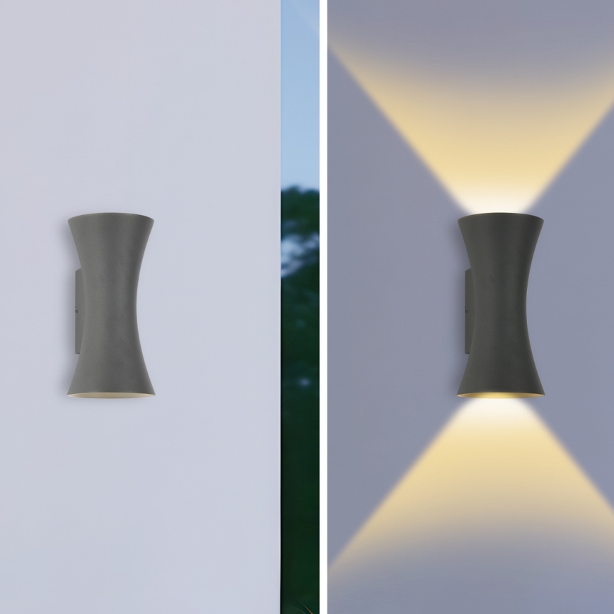 Brilagi - Επιτοίχιο φωτιστικό εξωτερικού χώρου BICON LED/10W/230V ανθρακί IP44