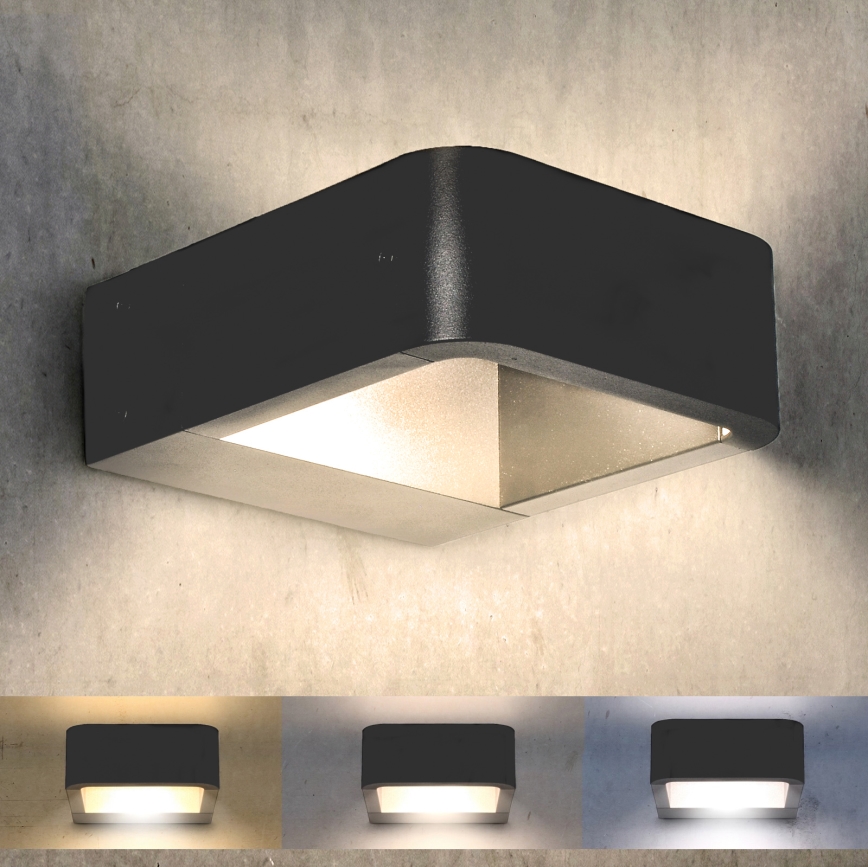 Brilagi - Επιτοίχιο φωτιστικό εξωτερικού χώρου LED BARI LED/7W/230V 3000/4000/6000K ανθρακί IP54