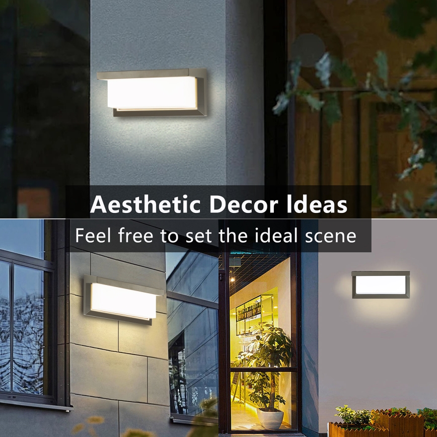 Brilagi - Επιτοίχιο φωτιστικό εξωτερικού χώρου LED BRICKY LED/12W/230V γκρι IP54