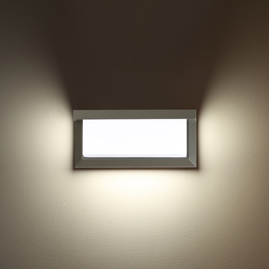 Brilagi - Επιτοίχιο φωτιστικό εξωτερικού χώρου LED BRICKY LED/12W/230V γκρι IP54