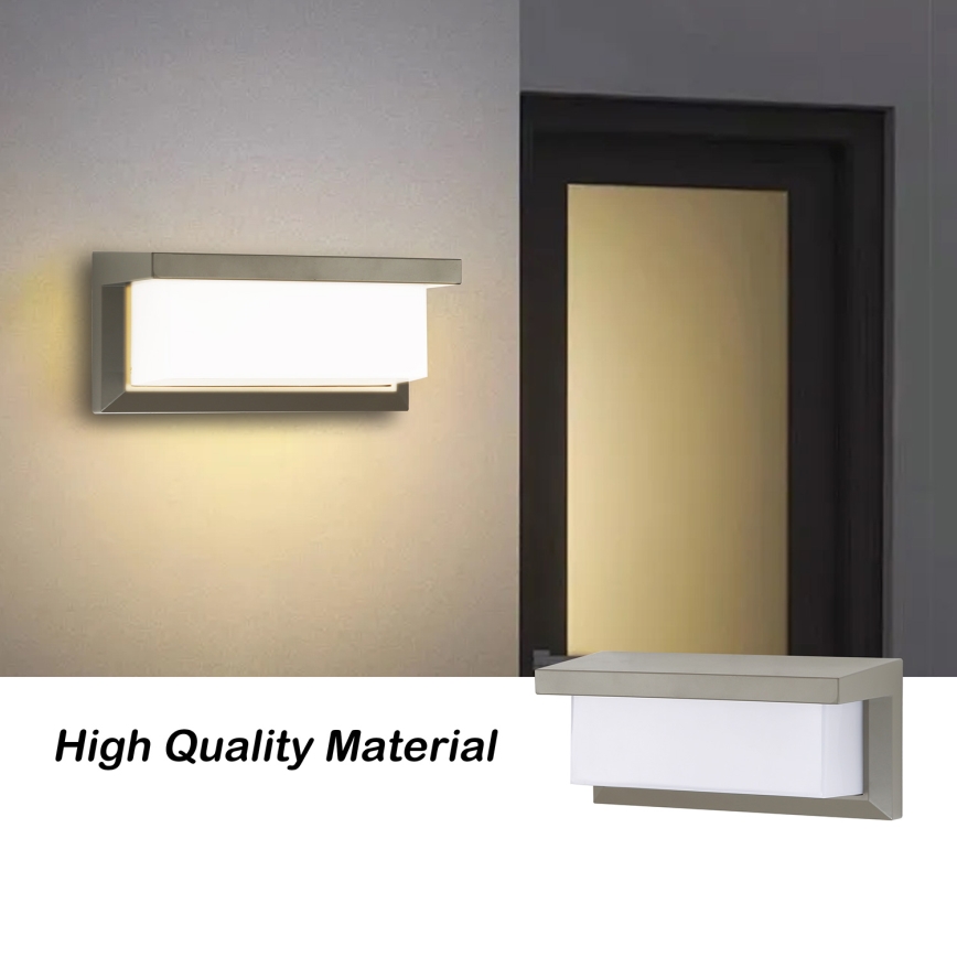 Brilagi - Επιτοίχιο φωτιστικό εξωτερικού χώρου LED BRICKY LED/12W/230V γκρι IP54