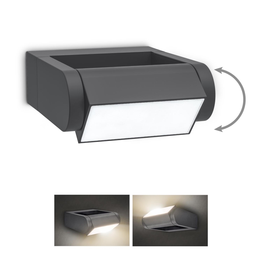 Brilagi - Επιτοίχιο φωτιστικό εξωτερικού χώρου LED CROTONE LED/7W/230V ανθρακί IP54