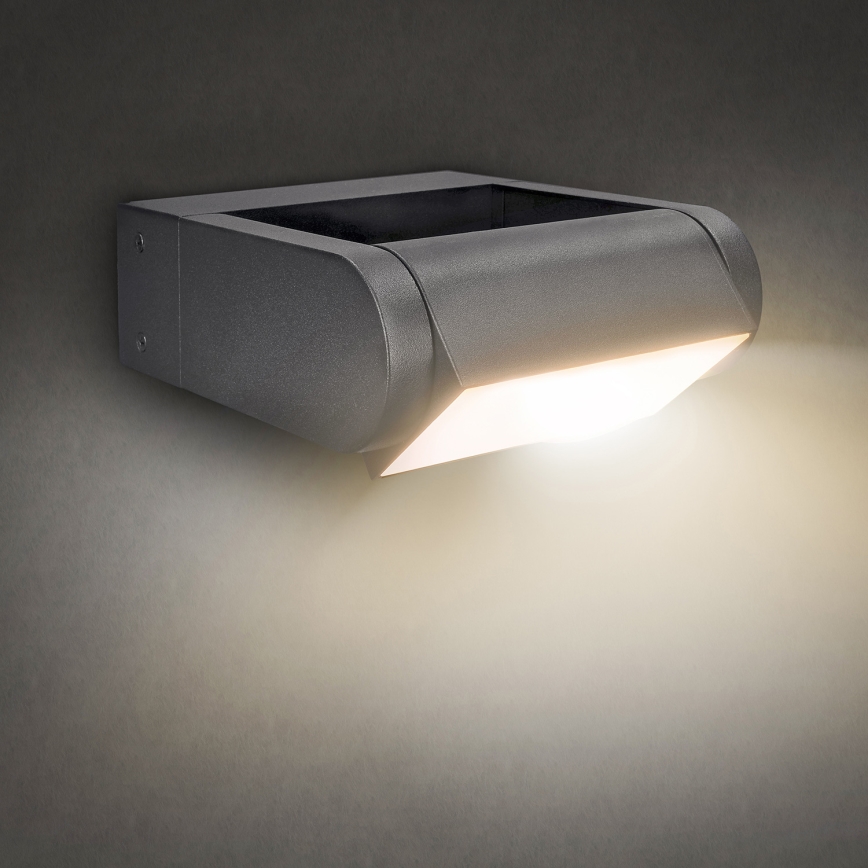 Brilagi - Επιτοίχιο φωτιστικό εξωτερικού χώρου LED CROTONE LED/7W/230V ανθρακί IP54