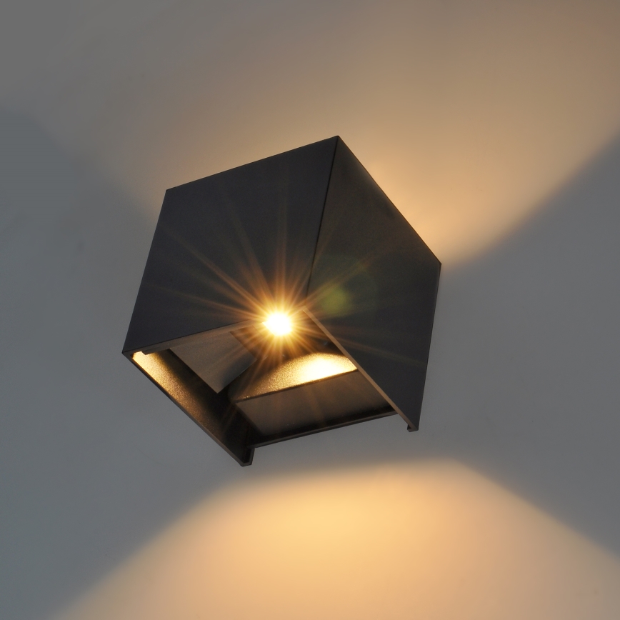 Brilagi - Επιτοίχιο φωτιστικό εξωτερικού χώρου LED CUBE LED/6W/230V IP54