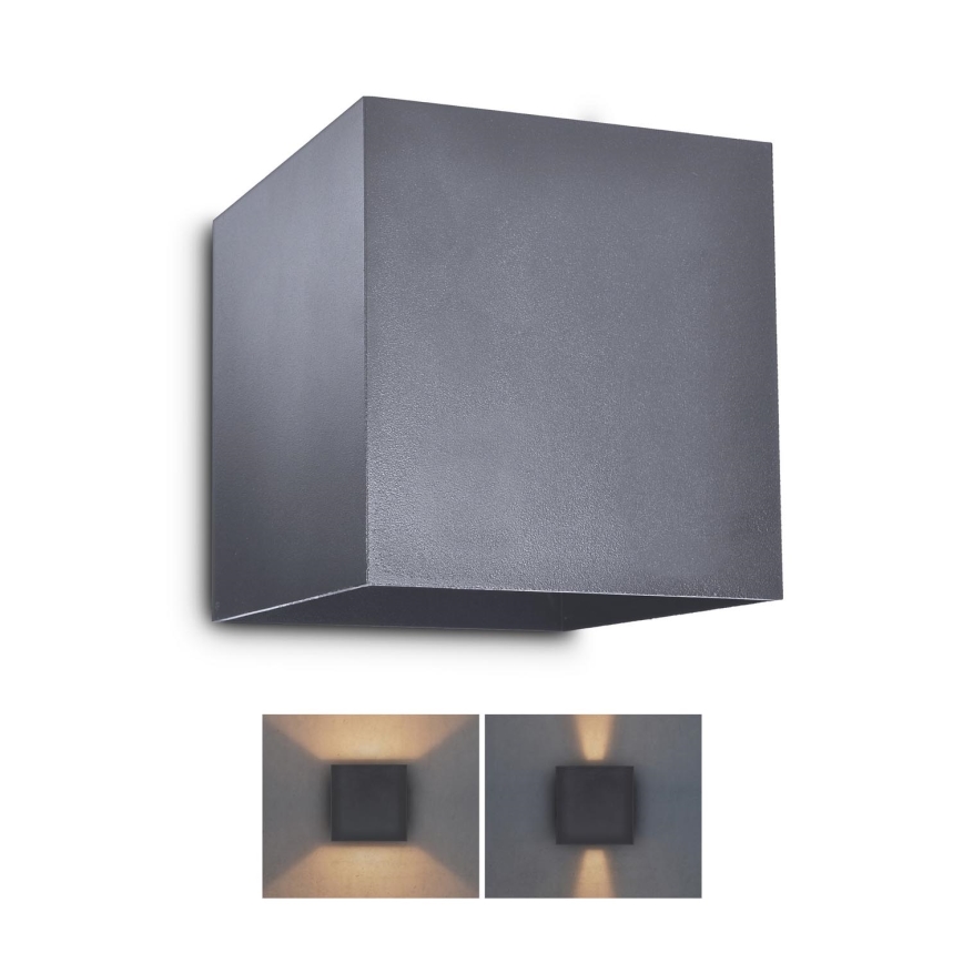 Brilagi - Επιτοίχιο φωτιστικό εξωτερικού χώρου LED CUBE LED/6W/230V ανθρακί IP54