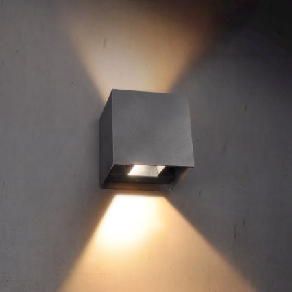 Brilagi - Επιτοίχιο φωτιστικό εξωτερικού χώρου LED CUBE LED/6W/230V ανθρακί IP54