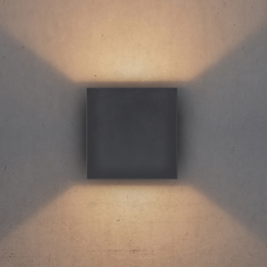 Brilagi - Επιτοίχιο φωτιστικό εξωτερικού χώρου LED CUBE LED/6W/230V ανθρακί IP54