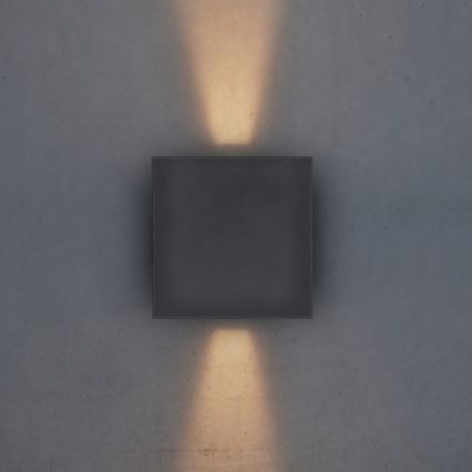 Brilagi - Επιτοίχιο φωτιστικό εξωτερικού χώρου LED CUBE LED/6W/230V ανθρακί IP54