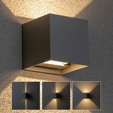 Brilagi - Επιτοίχιο φωτιστικό εξωτερικού χώρου LED CUBE LED/6W/230V γκρι IP54