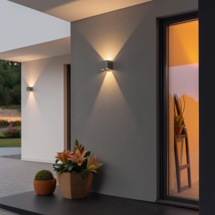 Brilagi - Επιτοίχιο φωτιστικό εξωτερικού χώρου LED CUBE LED/6W/230V γκρι IP54