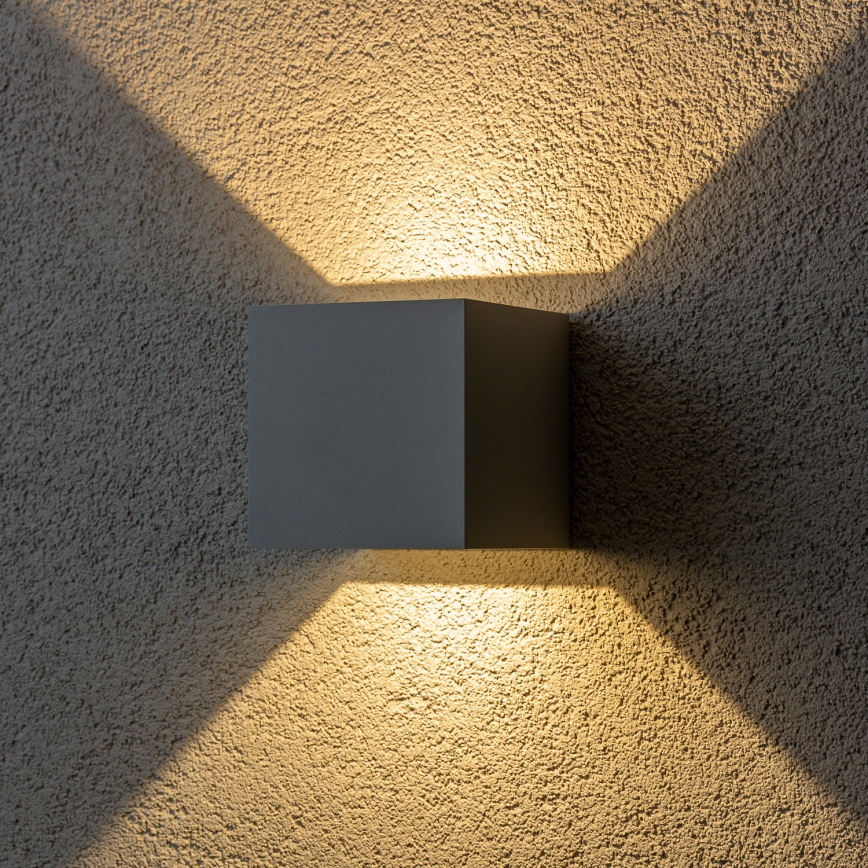 Brilagi - Επιτοίχιο φωτιστικό εξωτερικού χώρου LED CUBE LED/6W/230V γκρι IP54