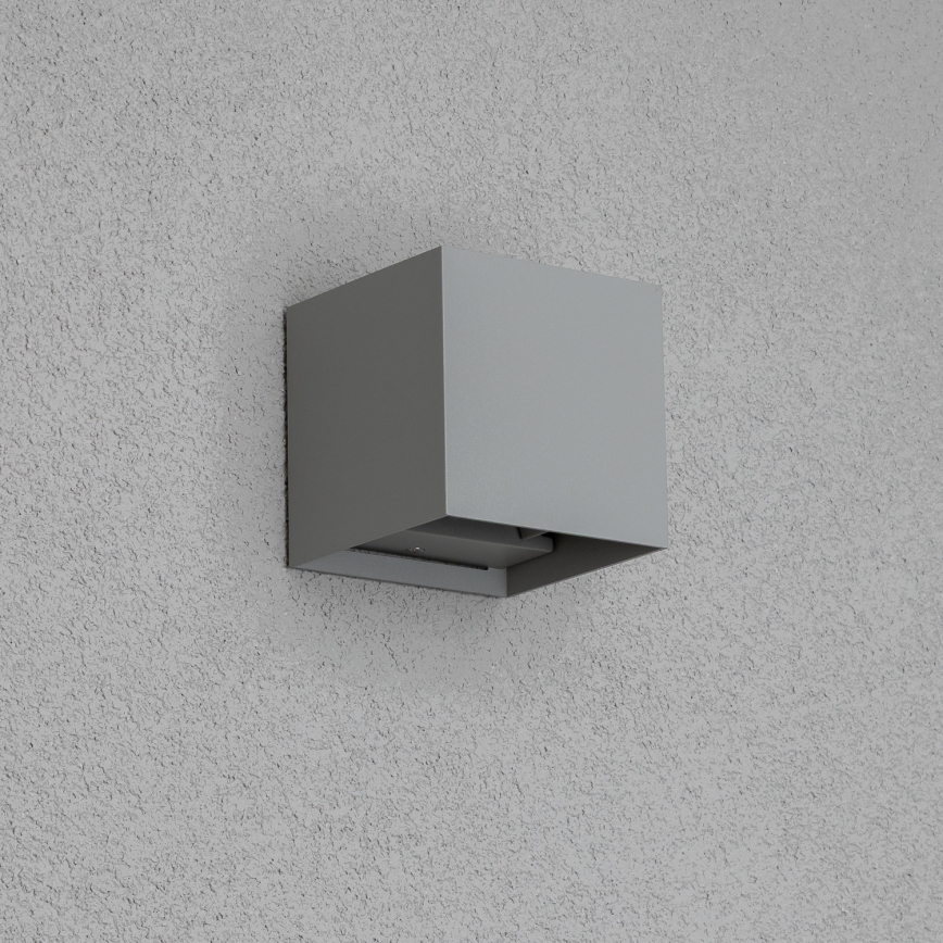 Brilagi - Επιτοίχιο φωτιστικό εξωτερικού χώρου LED CUBE LED/6W/230V γκρι IP54