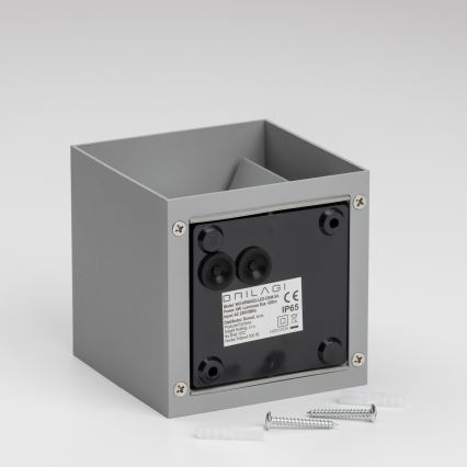 Brilagi - Επιτοίχιο φωτιστικό εξωτερικού χώρου LED CUBE LED/6W/230V γκρι IP54