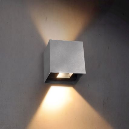Brilagi - Επιτοίχιο φωτιστικό εξωτερικού χώρου LED CUBE LED/6W/230V γκρι IP54