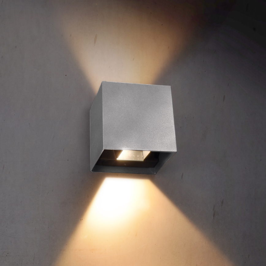 Brilagi - Επιτοίχιο φωτιστικό εξωτερικού χώρου LED CUBE LED/6W/230V γκρι IP54