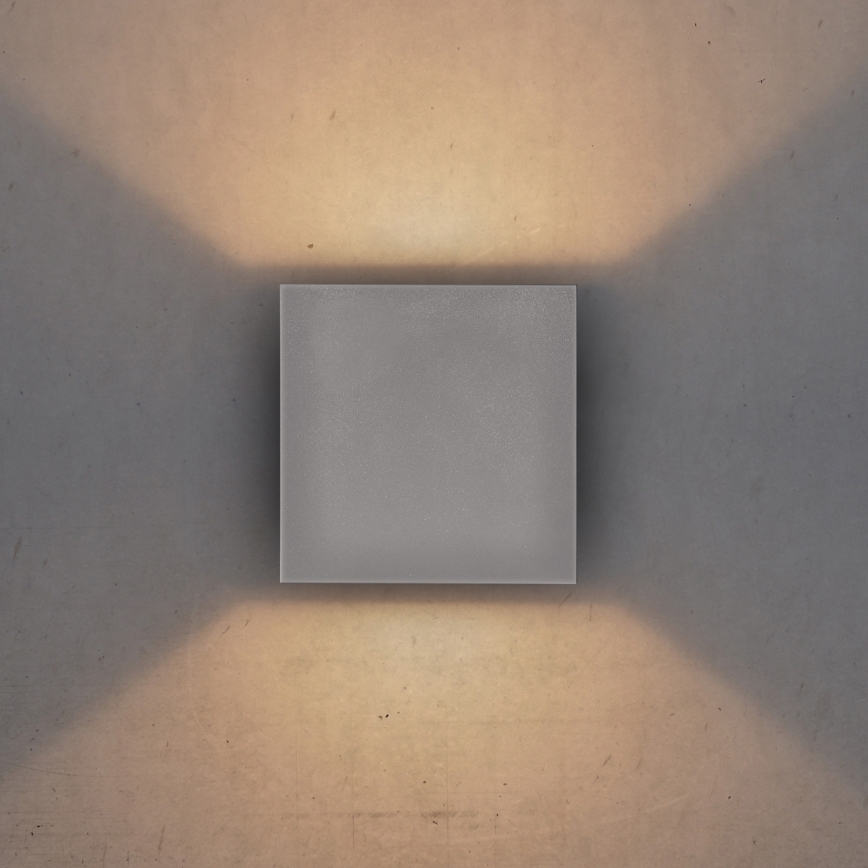Brilagi - Επιτοίχιο φωτιστικό εξωτερικού χώρου LED CUBE LED/6W/230V γκρι IP54