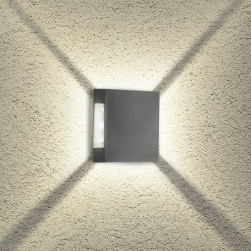 Brilagi - Επιτοίχιο φωτιστικό εξωτερικού χώρου LED QUADRAY LED/4W/230V ανθρακί IP65