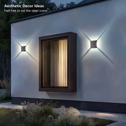 Brilagi - Επιτοίχιο φωτιστικό εξωτερικού χώρου LED QUADRAY LED/4W/230V ανθρακί IP65