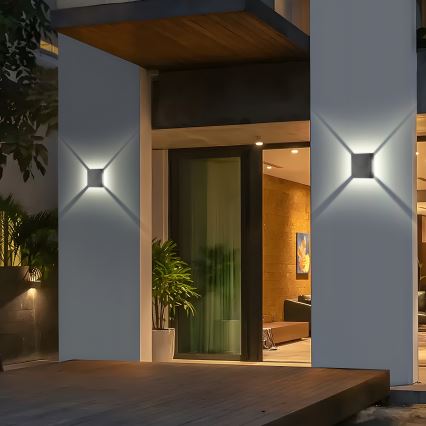 Brilagi - Επιτοίχιο φωτιστικό εξωτερικού χώρου LED QUADRAY LED/4W/230V ανθρακί IP65