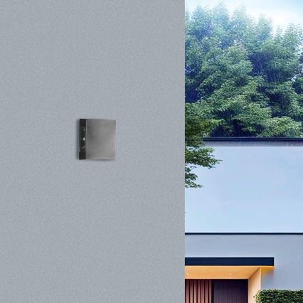 Brilagi - Επιτοίχιο φωτιστικό εξωτερικού χώρου LED QUADRAY LED/4W/230V ανθρακί IP65