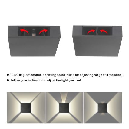 Brilagi - Επιτοίχιο φωτιστικό εξωτερικού χώρου LED QUADRAY LED/4W/230V ανθρακί IP65