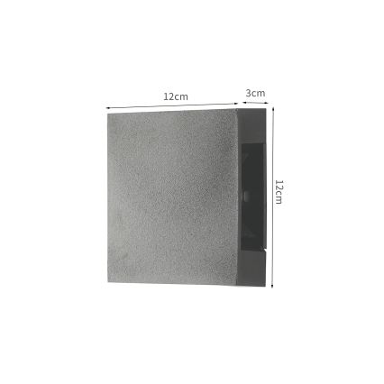 Brilagi - Επιτοίχιο φωτιστικό εξωτερικού χώρου LED QUADRAY LED/4W/230V ανθρακί IP65