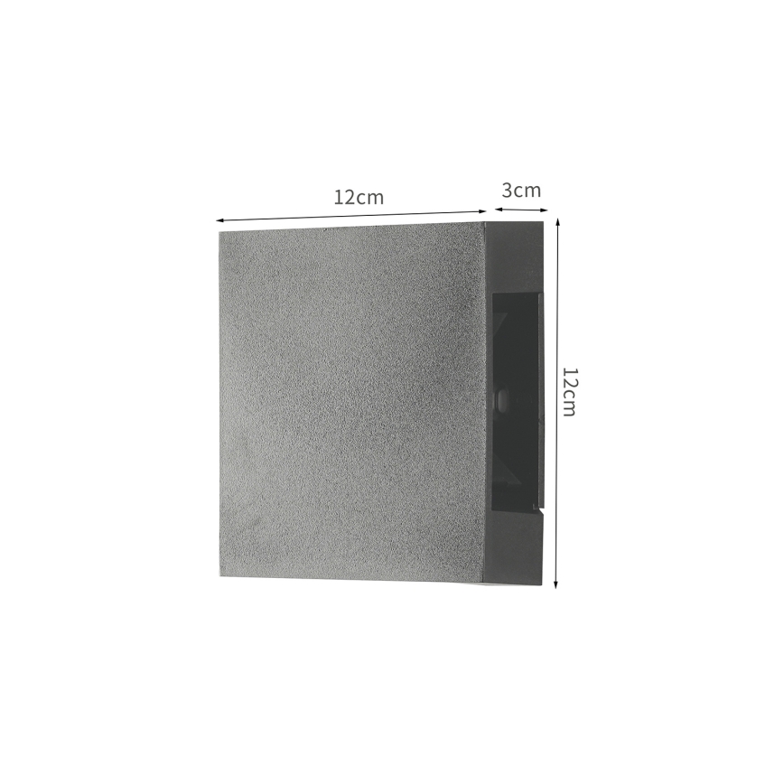 Brilagi - Επιτοίχιο φωτιστικό εξωτερικού χώρου LED QUADRAY LED/4W/230V ανθρακί IP65
