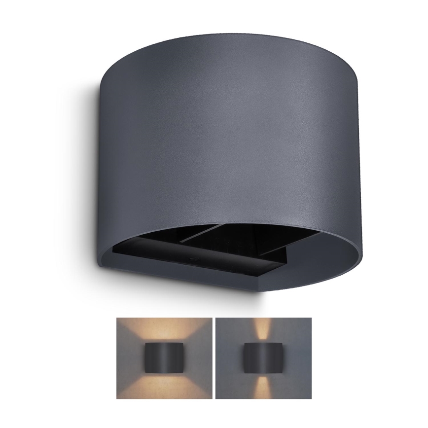 Brilagi - Επιτοίχιο φωτιστικό εξωτερικού χώρου LED RONDO LED/6W/230V ανθρακί IP54