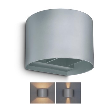 Brilagi - Επιτοίχιο φωτιστικό εξωτερικού χώρου LED RONDO LED/6W/230V γκρι IP54