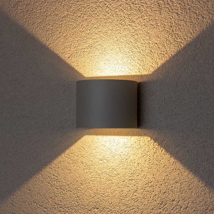 Brilagi - Επιτοίχιο φωτιστικό εξωτερικού χώρου LED RONDO LED/6W/230V γκρι IP54