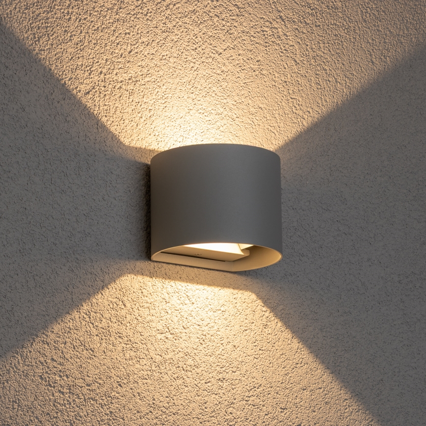 Brilagi - Επιτοίχιο φωτιστικό εξωτερικού χώρου LED RONDO LED/6W/230V γκρι IP54