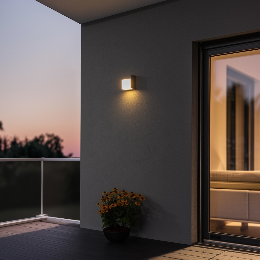 Brilagi - Επιτοίχιο φωτιστικό εξωτερικού χώρου LED TERNI LED/12W/230V γκρι IP44