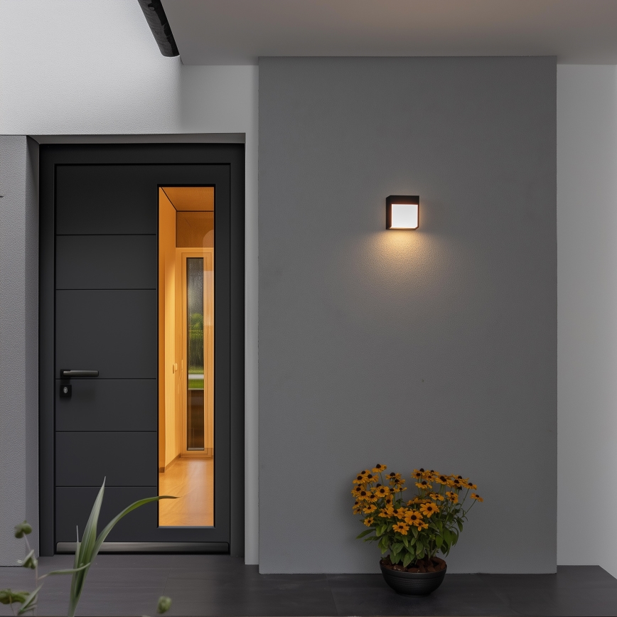 Brilagi - Επιτοίχιο φωτιστικό εξωτερικού χώρου LED TERNI LED/12W/230V μαύρο IP44