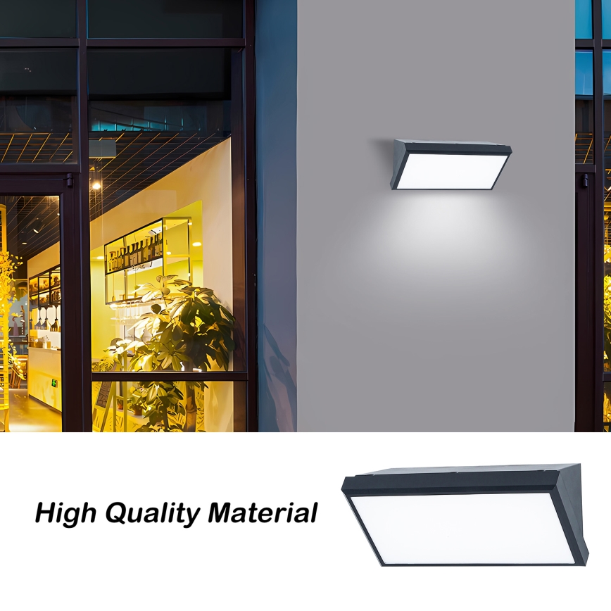 Brilagi - Επιτοίχιο φωτιστικό εξωτερικού χώρου LED TRIANGLE LED/20W/230V 3000/4000/6500K ανθρακί IP65