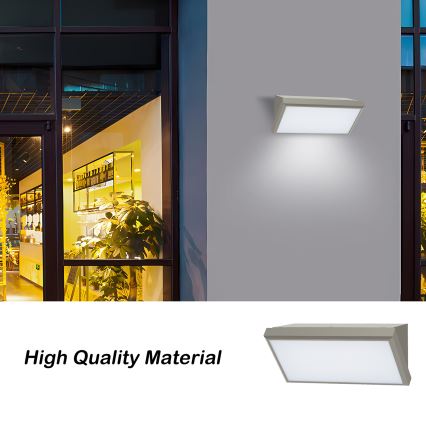 Brilagi - Επιτοίχιο φωτιστικό εξωτερικού χώρου LED TRIANGLE LED/20W/230V γκρι IP65