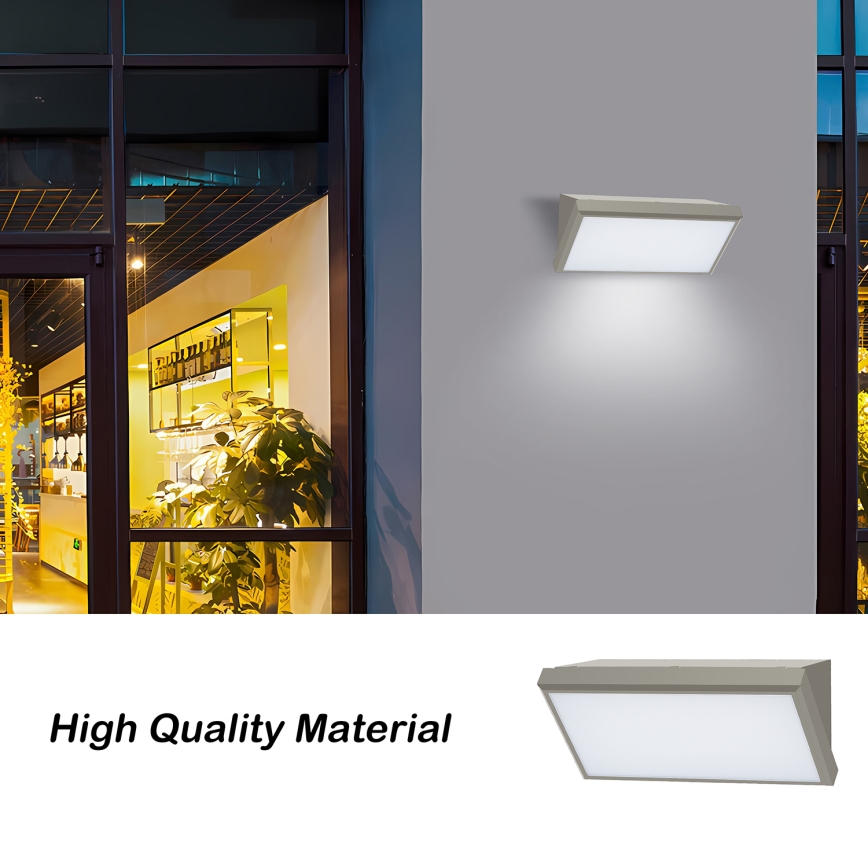 Brilagi - Επιτοίχιο φωτιστικό εξωτερικού χώρου LED TRIANGLE LED/20W/230V γκρι IP65