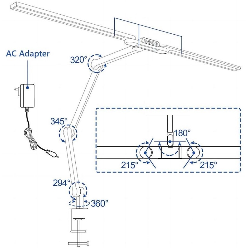 Brilagi - LED Dimming αφής εύκαμπτο Επιτραπέζιο φωτιστικό VARIO LED/24W/230V 3000-6500K CRI 92 λευκό