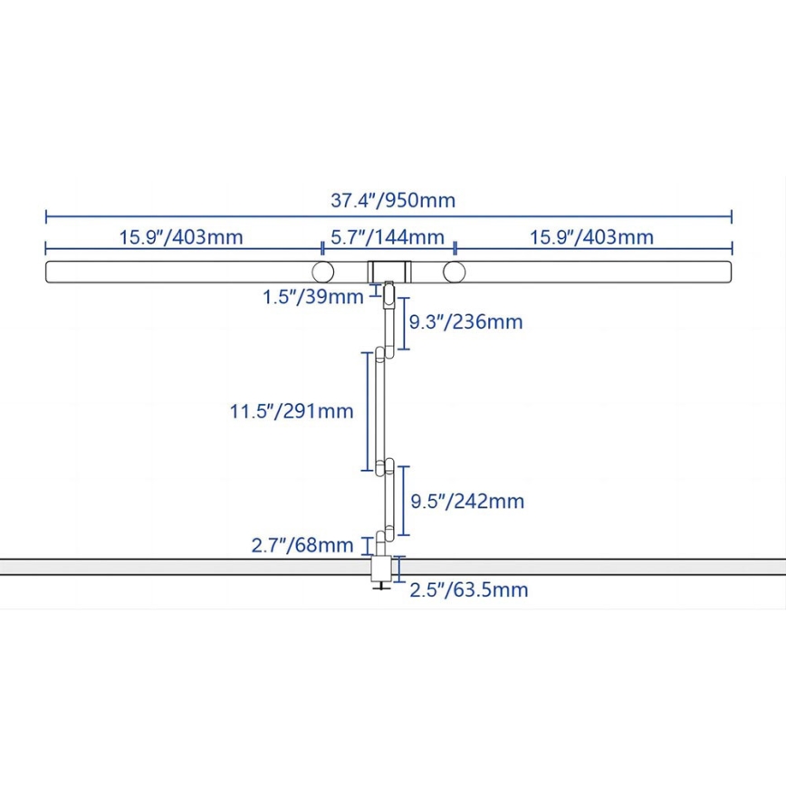 Brilagi - LED Dimming αφής εύκαμπτο Επιτραπέζιο φωτιστικό VARIO LED/24W/230V 3000-6500K CRI 92 λευκό