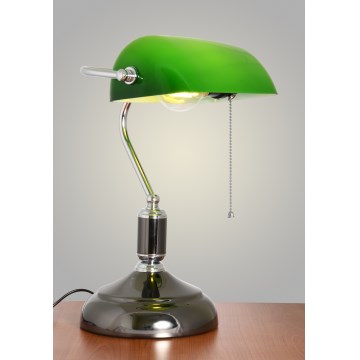 Brilagi - Επιτραπέζιο φωτιστικό BANK OFFICE 1xE27/60W/230V μαύρο/ασημί/πράσινο
