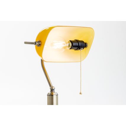 Brilagi - Επιτραπέζιο φωτιστικό BANK OFFICE 1xE27/60W/230V ορείχαλκος/πορτοκαλί