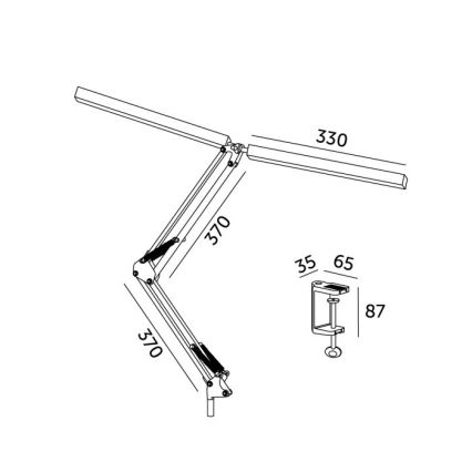 Brilagi - LED Dimming εύκαμπτο Επιτραπέζιο φωτιστικό VARIO 2xLED/14W/230V 3000-6000K λευκό