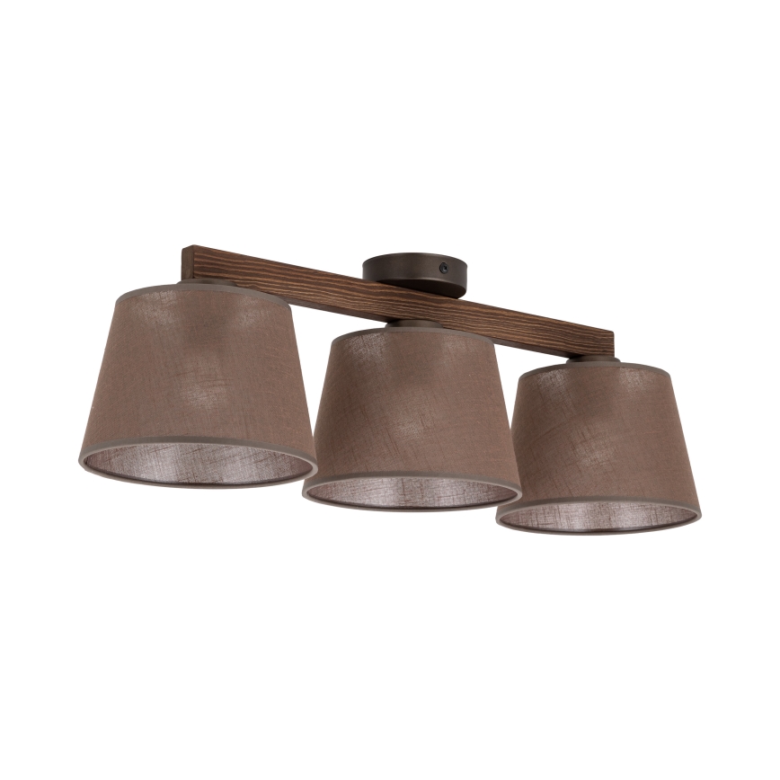 Brilagi - Επιφανειακό φωτιστικό οροφής LATTE 3xE27/60W/230V πεύκο/καφέ