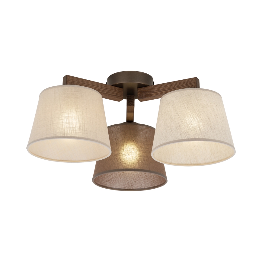 Brilagi - Επιφανειακό φωτιστικό οροφής LATTE 3xE27/60W/230V πεύκο/μικτό