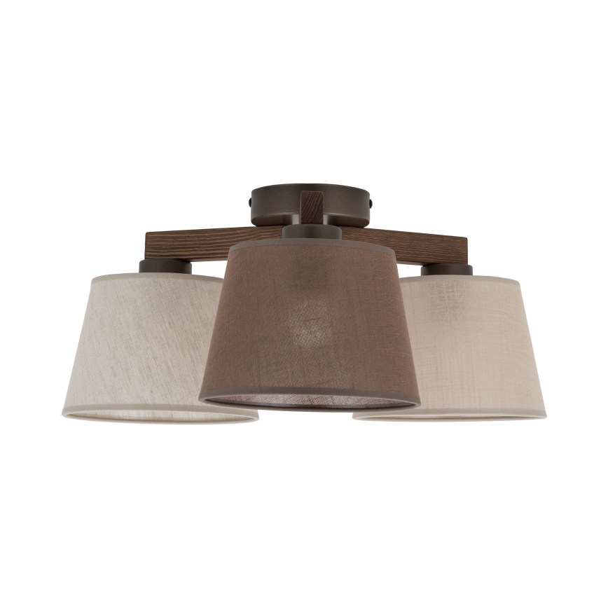Brilagi - Επιφανειακό φωτιστικό οροφής LATTE 3xE27/60W/230V πεύκο/μικτό