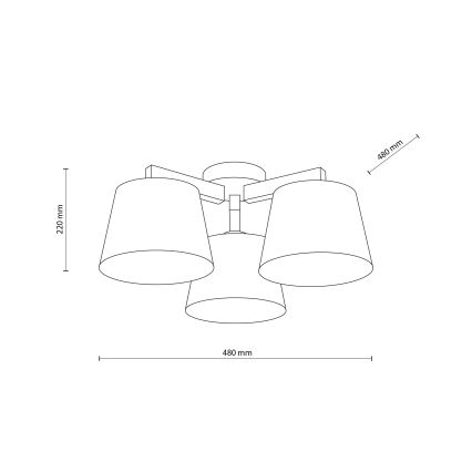 Brilagi - Επιφανειακό φωτιστικό οροφής LATTE 3xE27/60W/230V πεύκο/μικτό