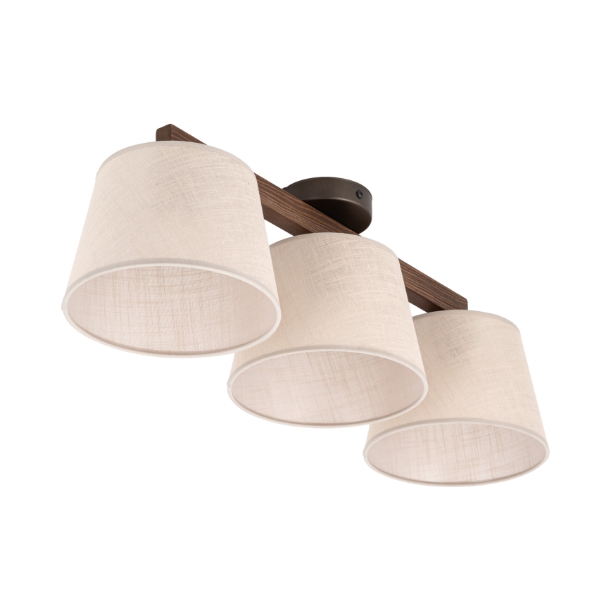 Brilagi - Επιφανειακό φωτιστικό οροφής LATTE 3xE27/60W/230V πεύκο/μπεζ